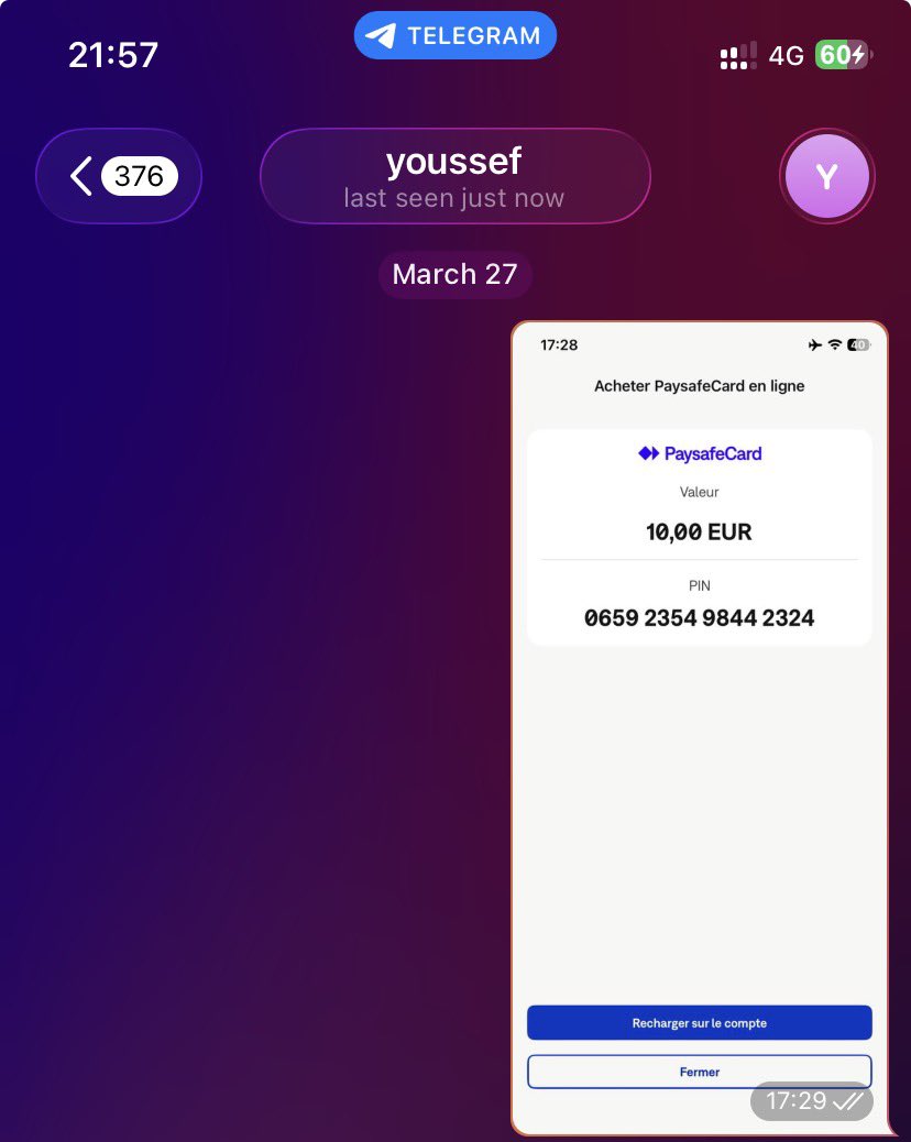 PronoFun92's tweet photo. Je trouve ps la 4 eme personne a qui j ai envoyé la 4 eme paysafe le 27 mars 2026 https://t.co/I4AX1NZPQB