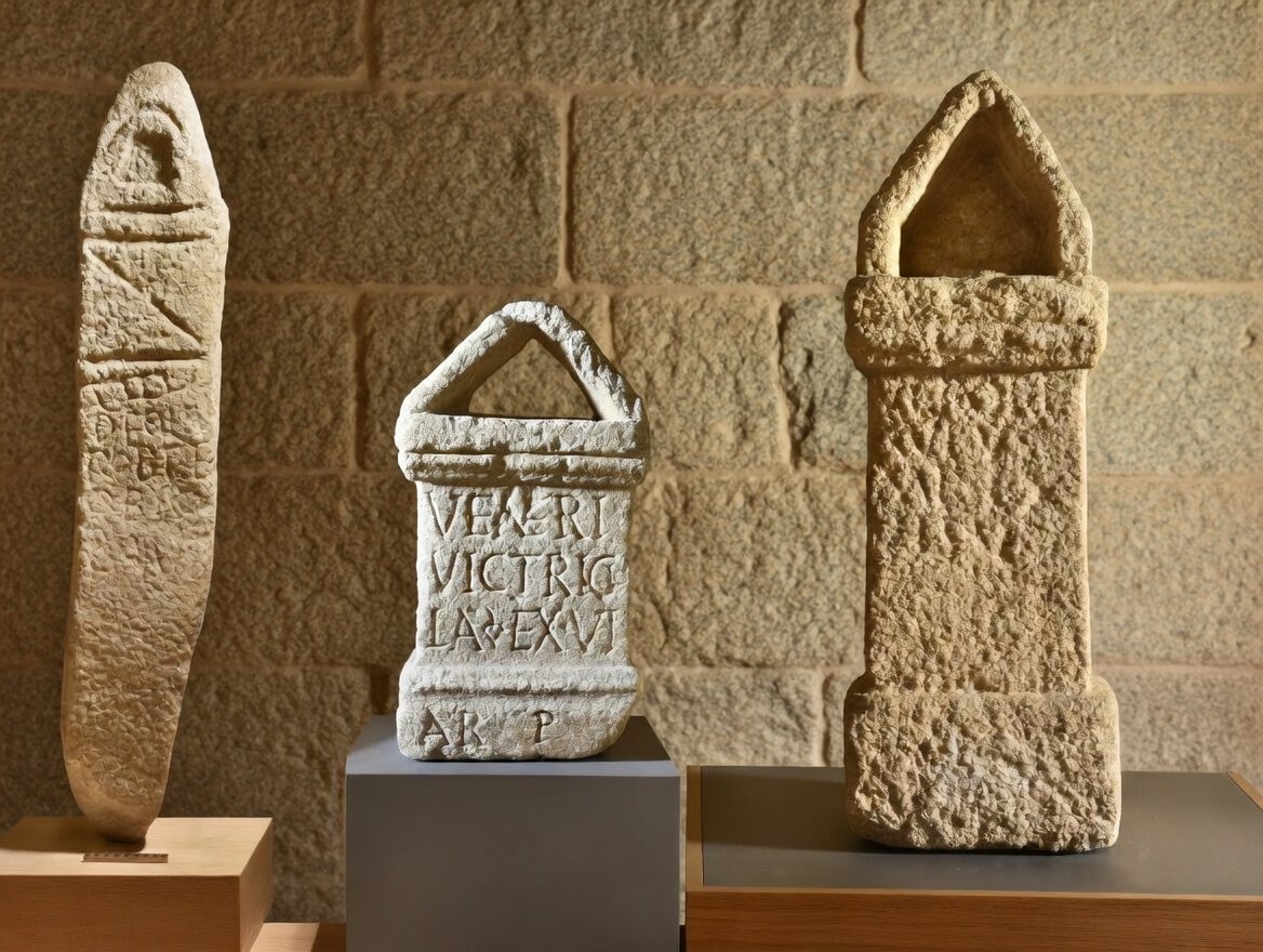 Hoxe nas xornadas de Lugo J. A. Abascal falou desta chulada. Este tipo de aras romanas que teñen casa ou templo cuberto no alto son específicas da Gallaecia. Non as hai no resto do imperio. Veñen de Lucus (Lugo), Aquae Flaviae (Chaves) e o Facho de Donón (de dereita a esquerda).