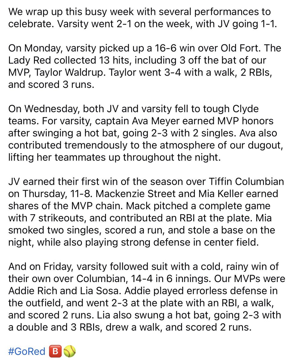 Bellevue Lady Red Softball tweet media
