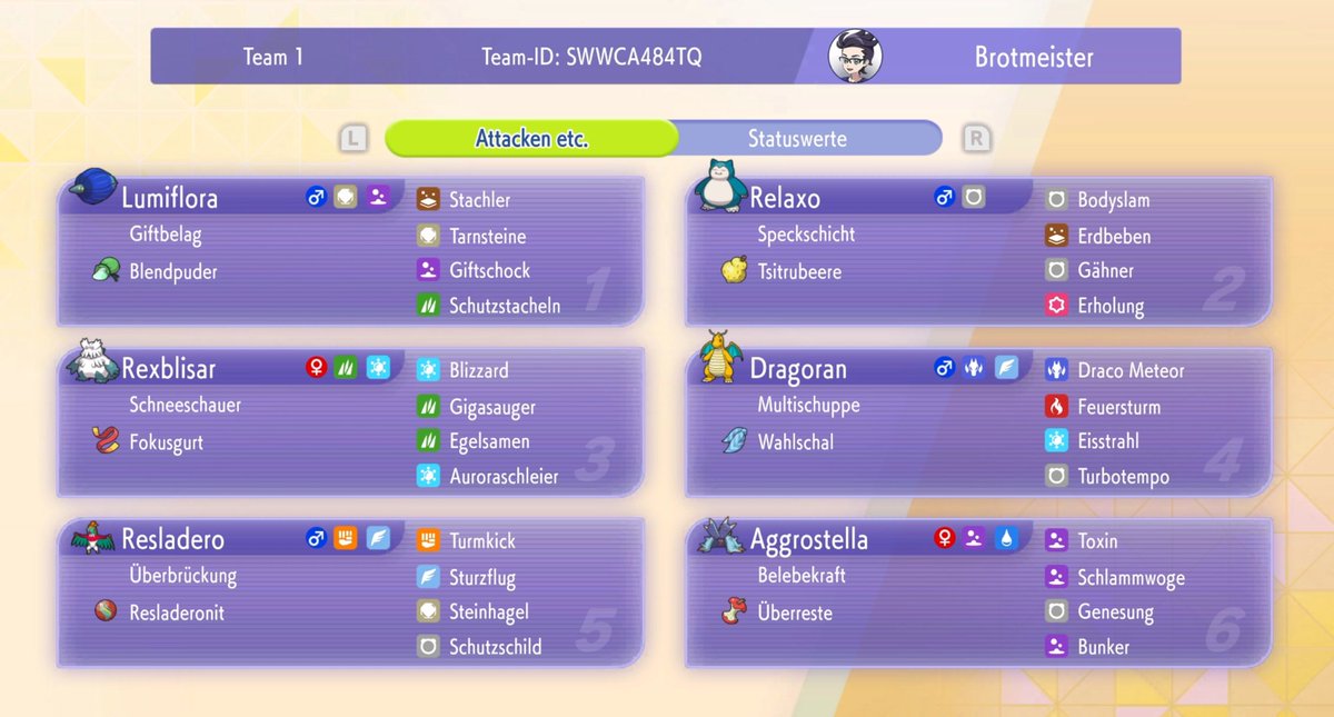 Meine ersten Steps in Competitive Pokemon mit Pokemon Champions und mit Hilfe des Chats ist dieses Schreckliche Team entstanden...

Hazards, Gift, Warten und ein Wrestling Vogel. Großartig!