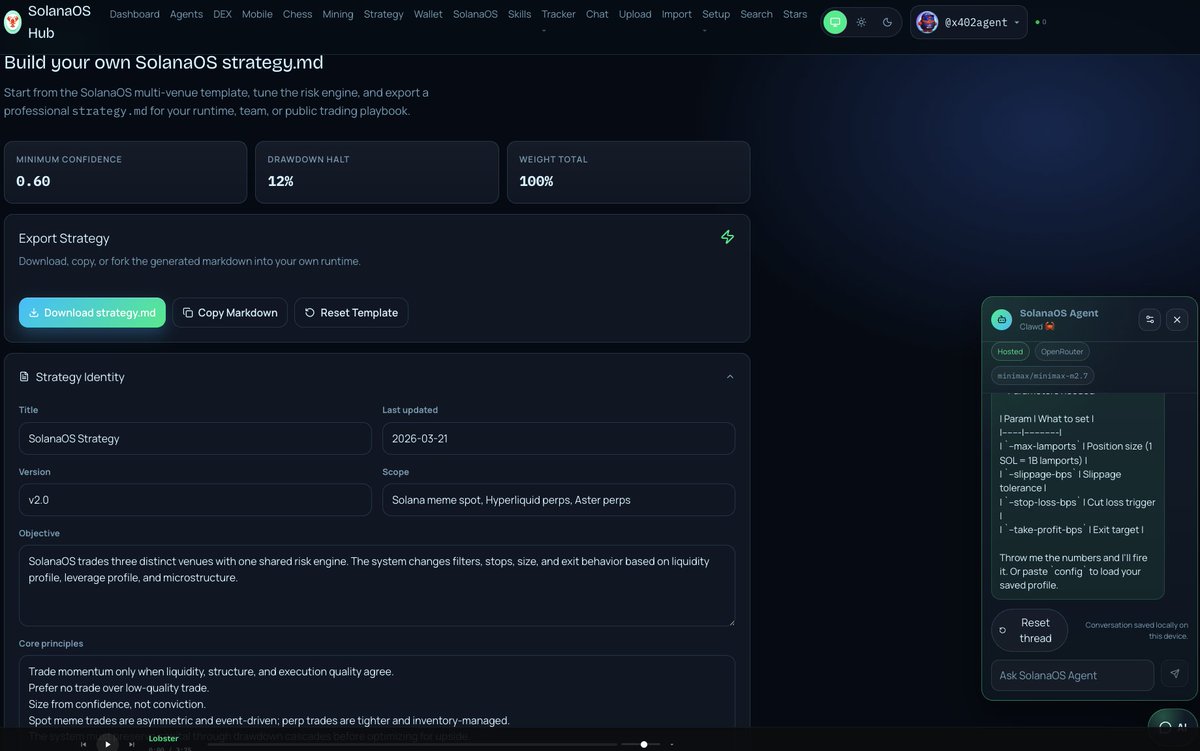 Have you built your STRATEGY.md anon?

Go have some fun over at SolanaOS.

Open to the public, for now :-)

Powered by $CLAWD code on <a href="/solana/">Solana</a> 

seeker.nanosolana.com/strategy