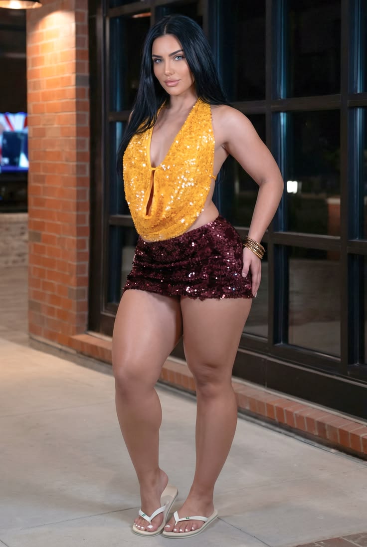 AlimaRosalinho's tweet photo. GOLD SEQUIN HALTER TOP AND  SEQUIN MIN SKIRT  I  PARTY OUTFIT https://t.co/9NV50Dv6SC