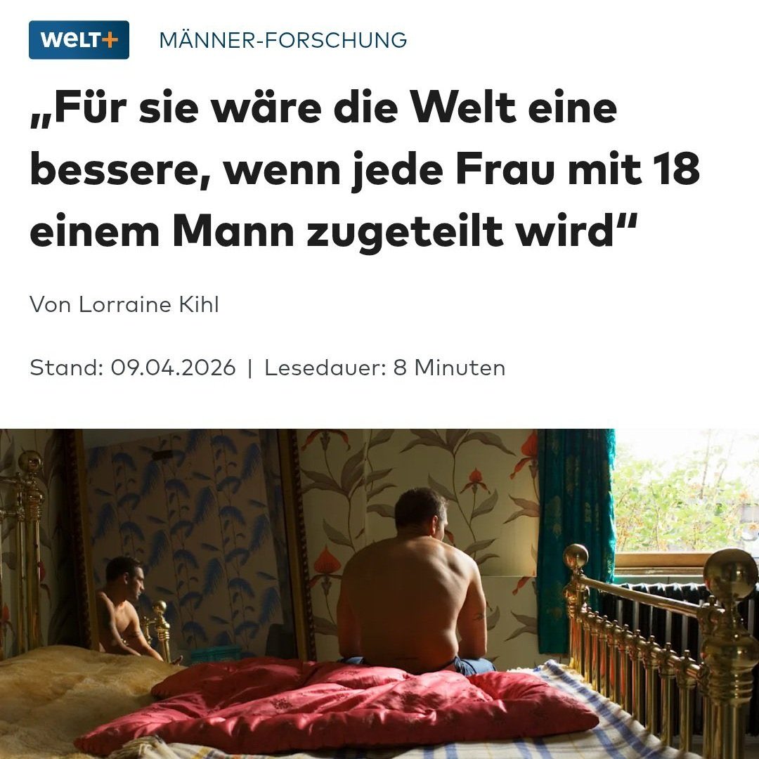 Für mich wäre die Welt eine deutlich bessere wenn Die Welt aufhören würde rechte Propaganda und Incel-Scheiße zu verbreiten aber Leben ist kein Wunschkonzert