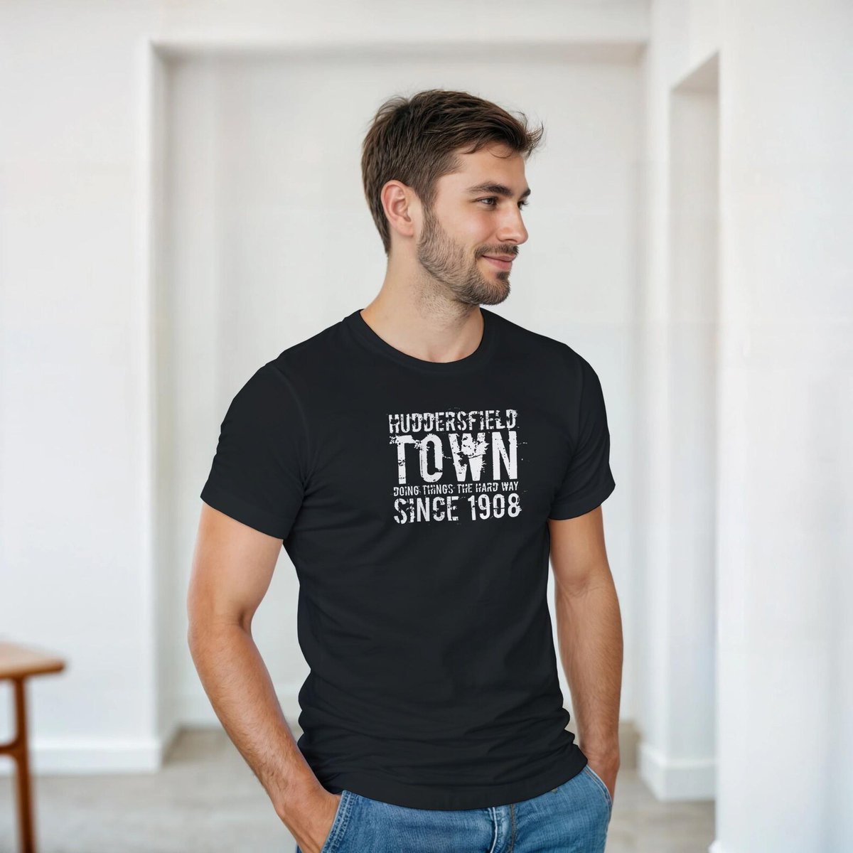 jpmdigital's tweet photo. Huddersfield Town - Doing Things The Hard Way Since 1908 ! Get the T-shirt ( and hoodies, mugs, caps ) exclusively from https://t.co/GqP5joogtY with free postage on all items ! #Since1908 #ThriceChampions #htafc #utt https://t.co/1SLmhqIqAN