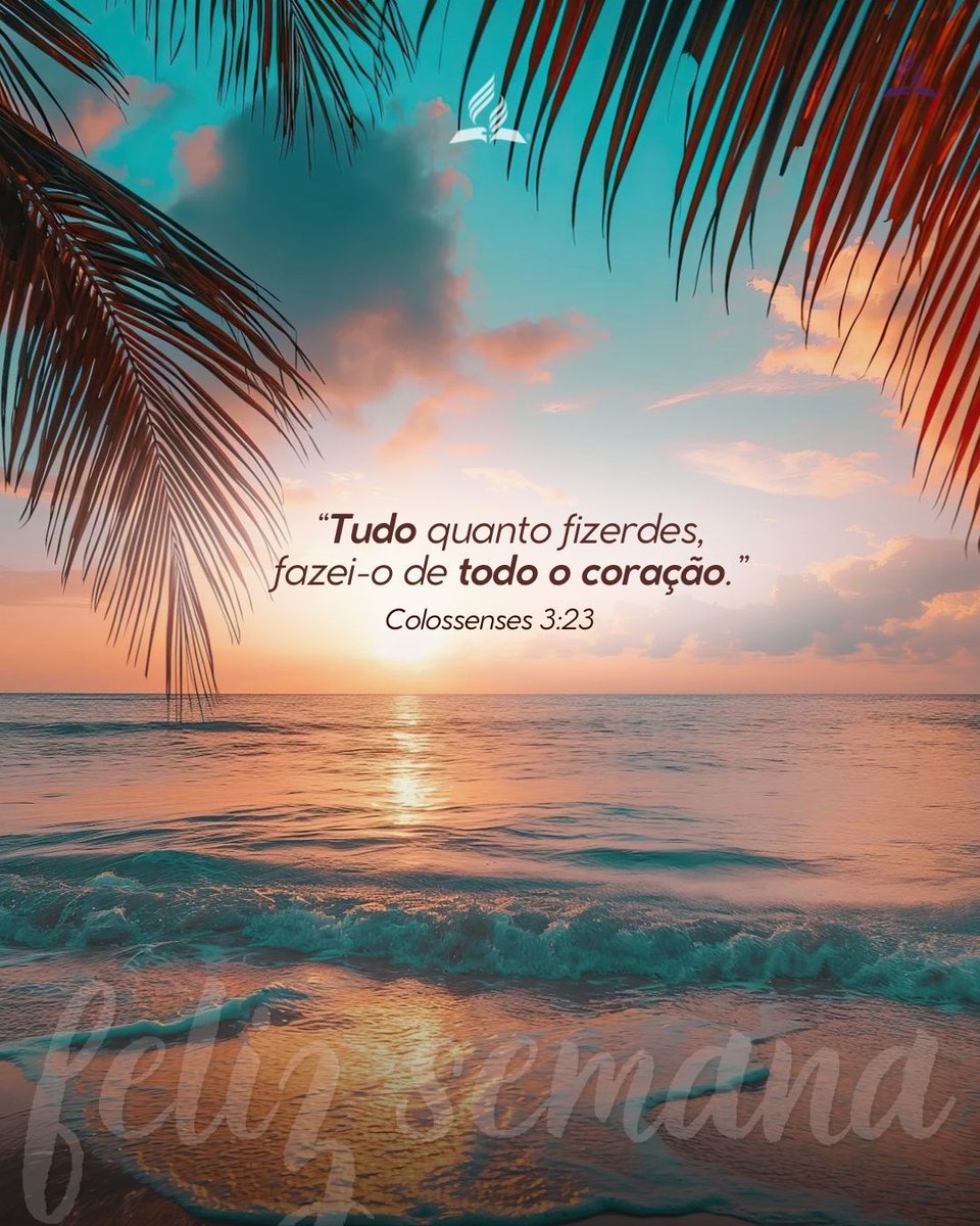 Não é sobre fazer mais.
É sobre fazer com propósito.
É sobre viver cada dia na presença de Deus. 📖

Antes de começar a semana, pare por um momento e diga:
“Senhor, essa semana é Tua. Conduza cada detalhe.” 🙏🏻

Quando Deus está à frente, tudo se torna propósito. Feliz Semana!