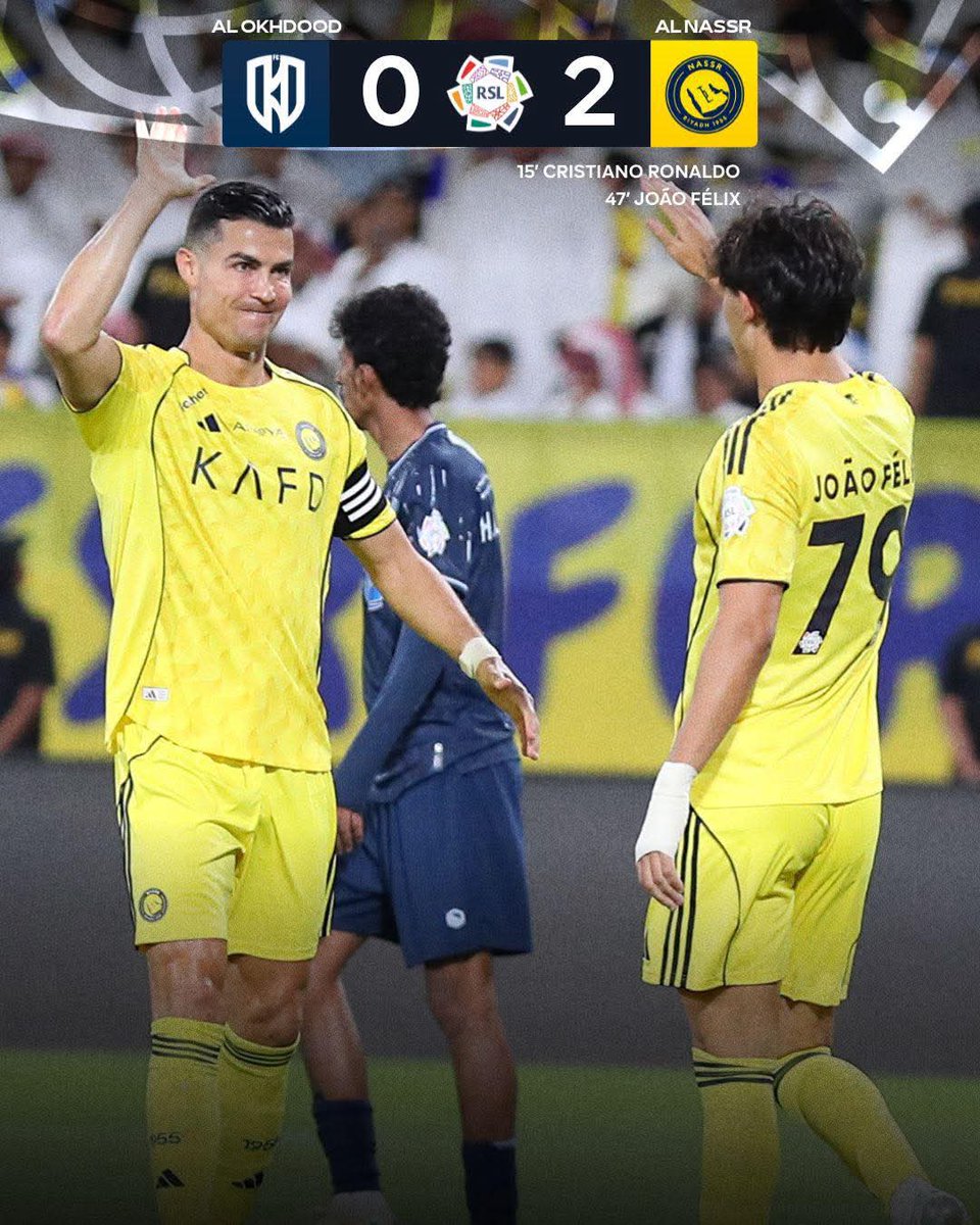 MagebaKT's tweet photo. Al Nassr extend their lead at the top to 5️⃣ points, extending their winning streak to a historic 14 games, https://t.co/Q3PdvoYm9W