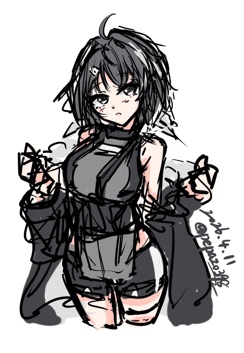 #アークナイツ版深夜の真剣お絵かき60分一本勝負 
ラ・プルマさん