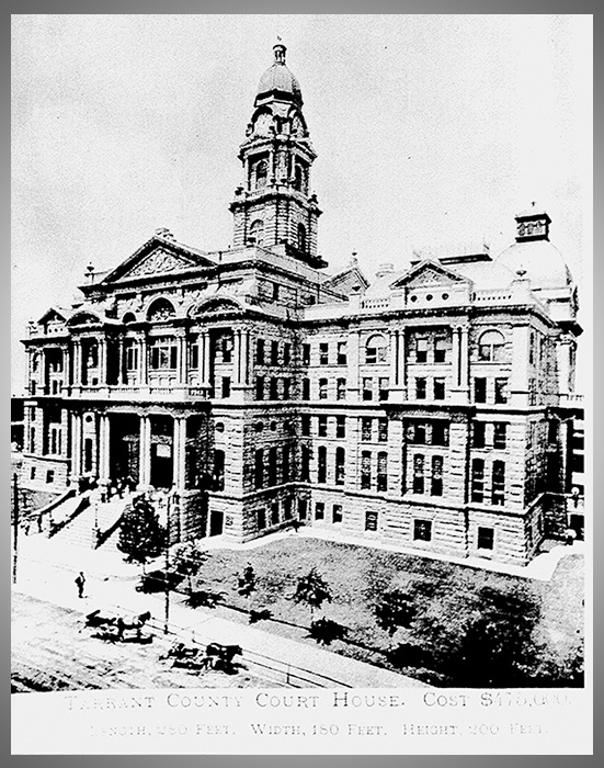 Chicotsky's tweet photo. In this month in 1860, Fort Worth won a second, hard-fought election to become the permanent seat of Tarrant County after the first vote was challenged over allegations of illegal ballots. The 1895 pink granite courthouse still stands on the site selected (TSHA, 2025) https://t.co/2efn6RAp4L