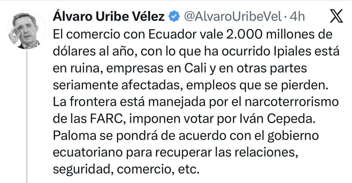 ¿Se dan cuenta de la gravedad de este post del expresidente Álvaro Uribe?

Bien dicen que el pez muere por su propia boca 🙄