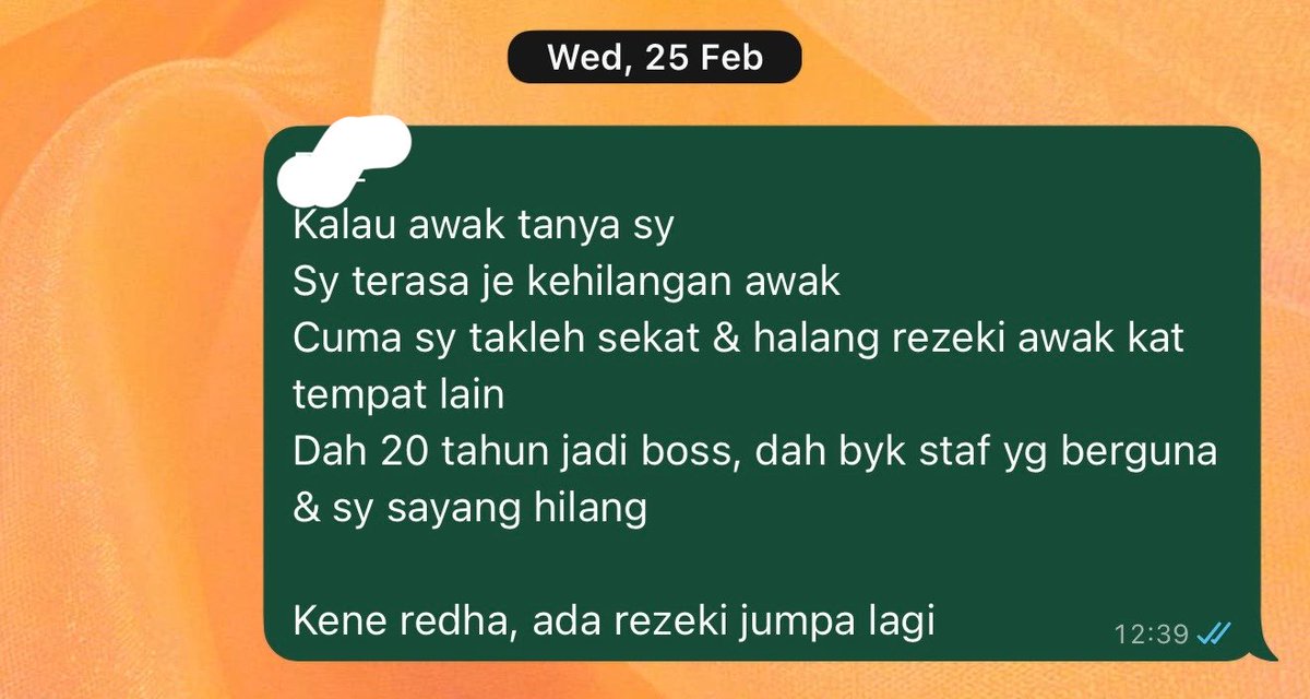 wenkt's tweet photo. Sejak 20 tahun lepas, aku kena biasakan diri dgn staf berhenti, ada yang aku happy, dan ada yang aku redha. Sbb tu tiap kali dpt resignation letter, org HR tanya sekadar tanya/update, they know my feeling tp aku kene redha, sbb aku takleh sekat rezeki staf tu kat tempat lain. Kita dah train staf sebaik mungkin, tp nak gerak gak, nak buat camne. Fikir apa kita kurang, improve utk jadi yg terbaik.