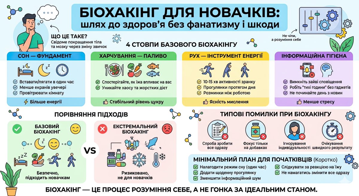 HealthappleInfo's tweet photo. Біохакінг для новачків: як покращити самопочуття без фанатизму і шкоди
Читайте у статті: https://t.co/q5ZMGfS5XU
#біохакінг #інфографіка https://t.co/AtohruHEok