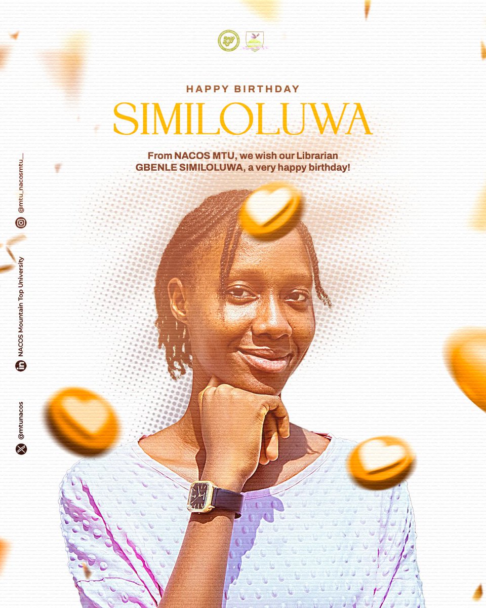 Happy Birthday, Gbenle Similoluwa.

Your dedication, organization, and commitment to knowledge and service have contributed to the growth and effectiveness of NACOS MTU. Your efforts in supporting learning and academic development within the association are truly appreciated.