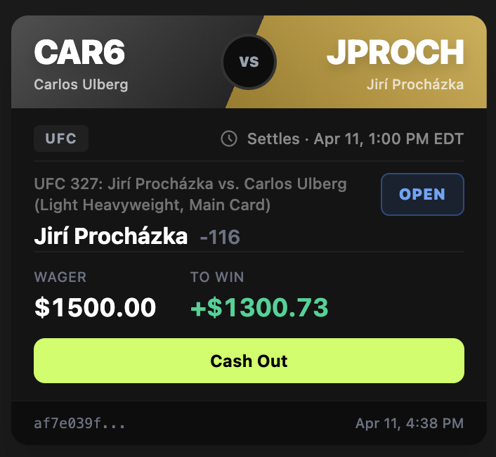 mikecantmiss's tweet photo. i just placed a $1,500 bet on Jiri Prochazka

if this wins, i'll give someone who replies $50

1) follow @mikecantmiss &amp; @pixl_punks 

2) tag 2 friends

3) reply your favorite food https://t.co/hIRVCTM6x2