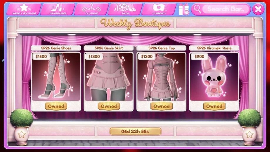 DTIBrazil's tweet image. 🚨 Sem querer, o DTI vazou a Boutique Semanal da Próxima Semana e a colocou na Loja no Style Showdown antes do previsto.

A loja já foi corrigida e agora deve mostrar apenas o Set de Páscoa de 2025! 🌸