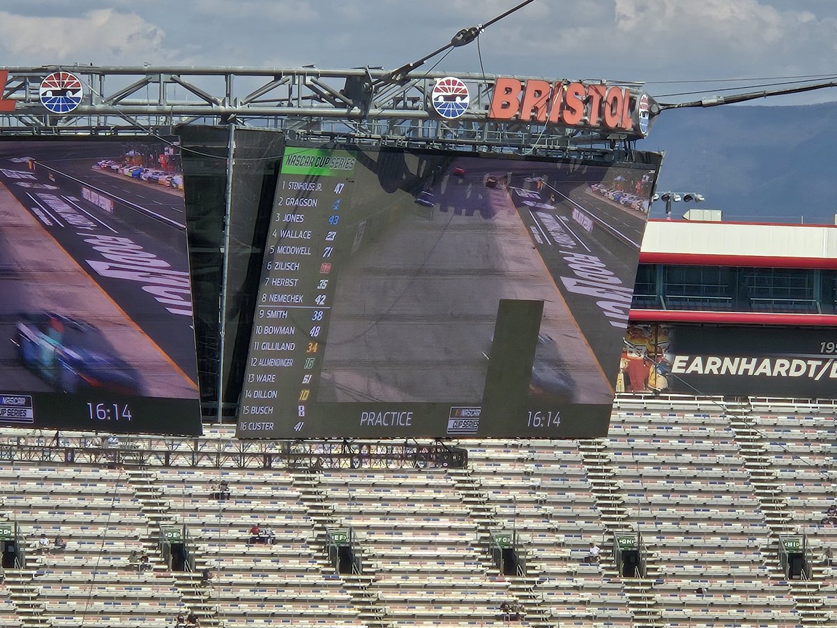 So the backstretch jumbotron is broken...
