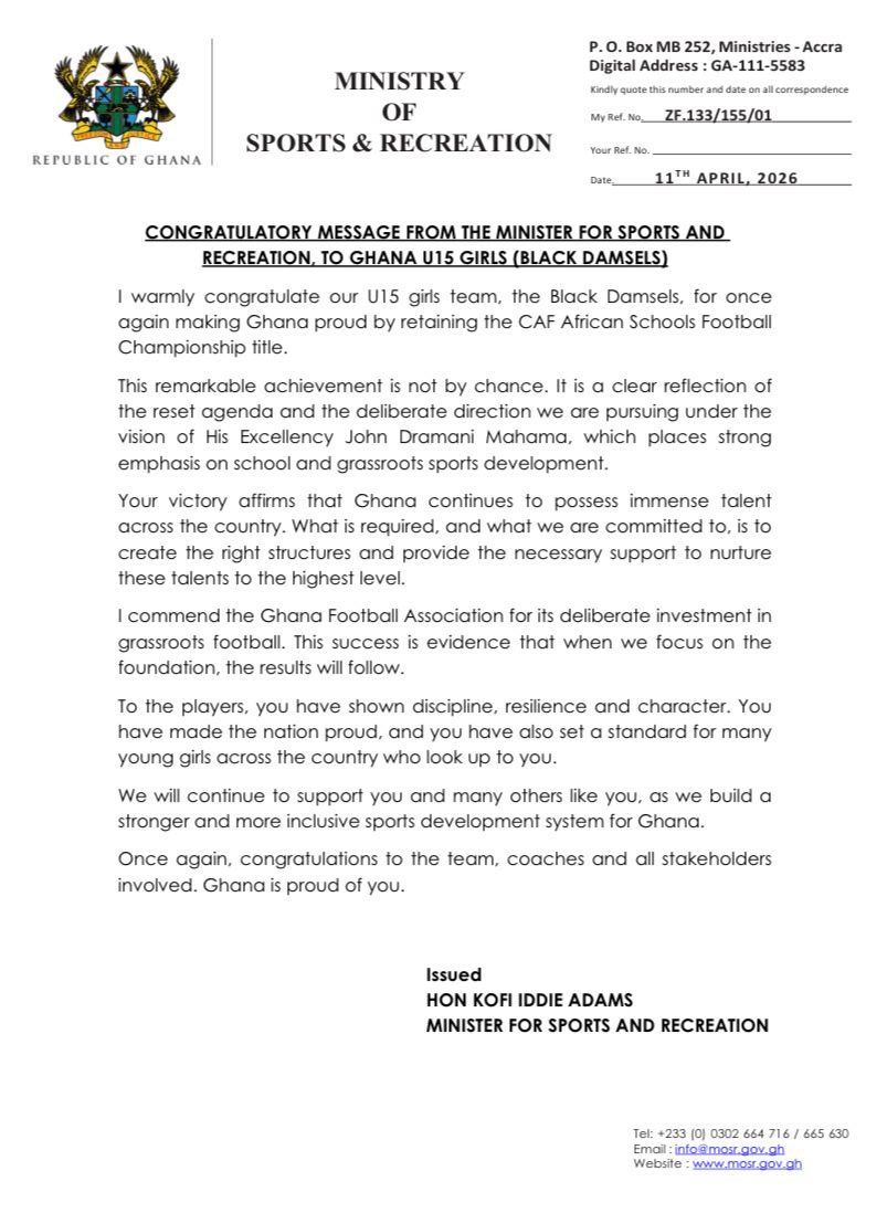 Hon. Kofi Iddie Adams tweet media