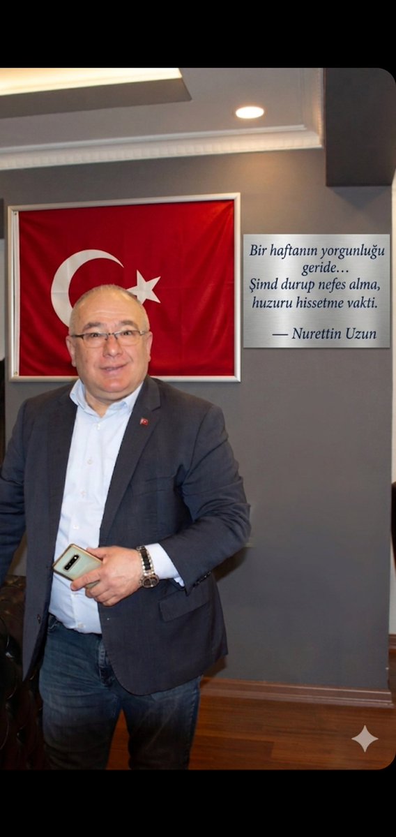“Bir haftanın yorgunluğu geride…
Şimdi durup nefes alma, huzuru hissetme vakti.
— Nurettin Uzun”
