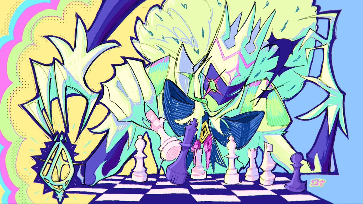 muuunwo's tweet photo. My little horror loves playing chess ♟️
#Fiddlesticks #leaguefanart https://t.co/fn4Fn8JBJh