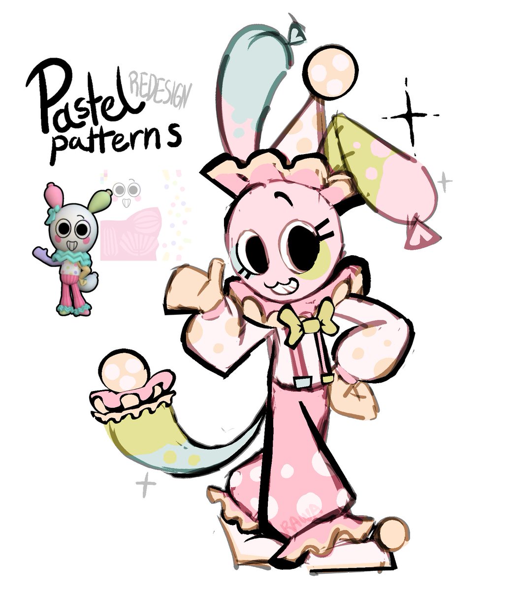 rawazoir's tweet image. My silly take on the Pastel patterns skin cause I mainly didn't like Looney being sleeves pff

#looey #dandysworld #redesign #roblox