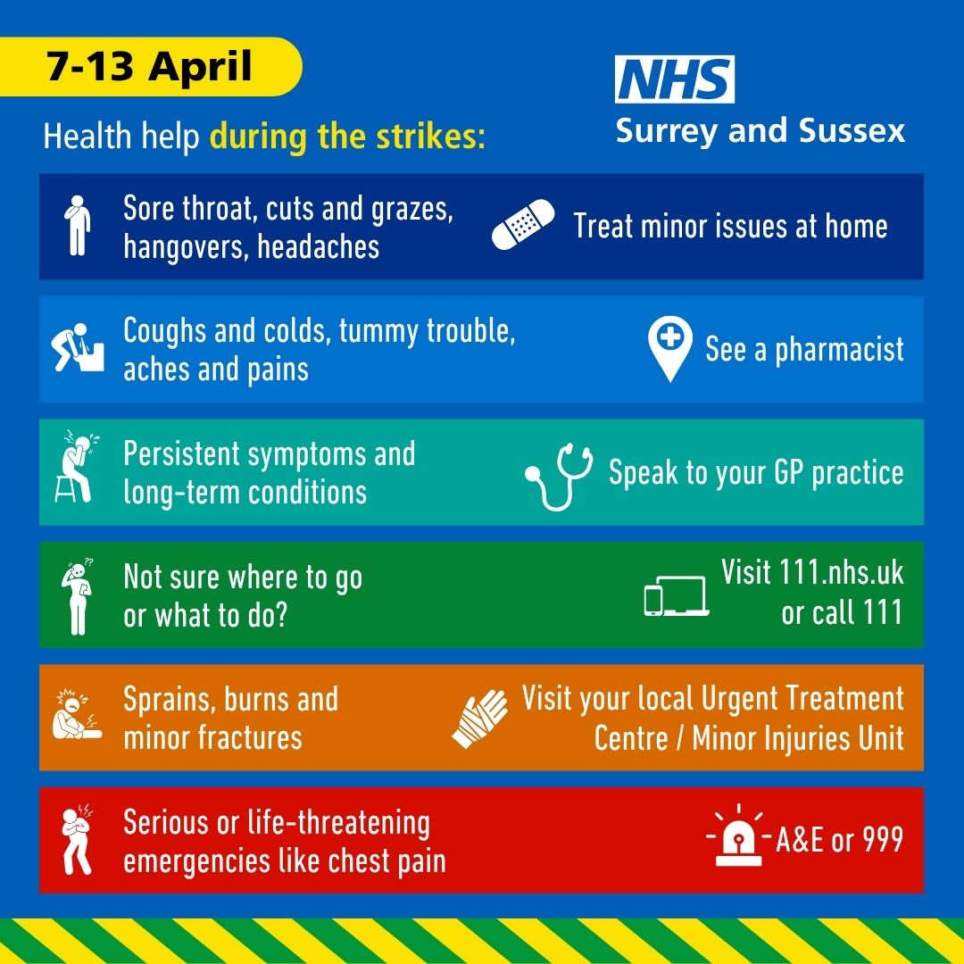 SPFT_NHS's tweet image. During this period of industrial action by resident doctors, please #HelpUsHelpYou by choosing the right service and only visiting A&amp;amp;E if it's an emergency. 
If you need access to urgent, non-life-threatening care, visit 111.nhs.uk or call 111