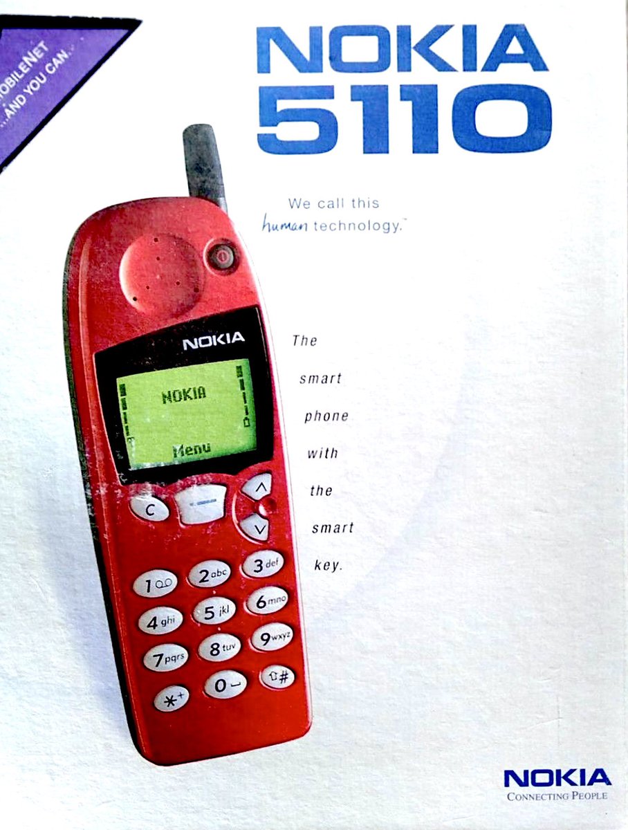 landofthe80s's tweet image. On this date in 1998, the Nokia 5110 mobile phone hit stores shelves. #90s