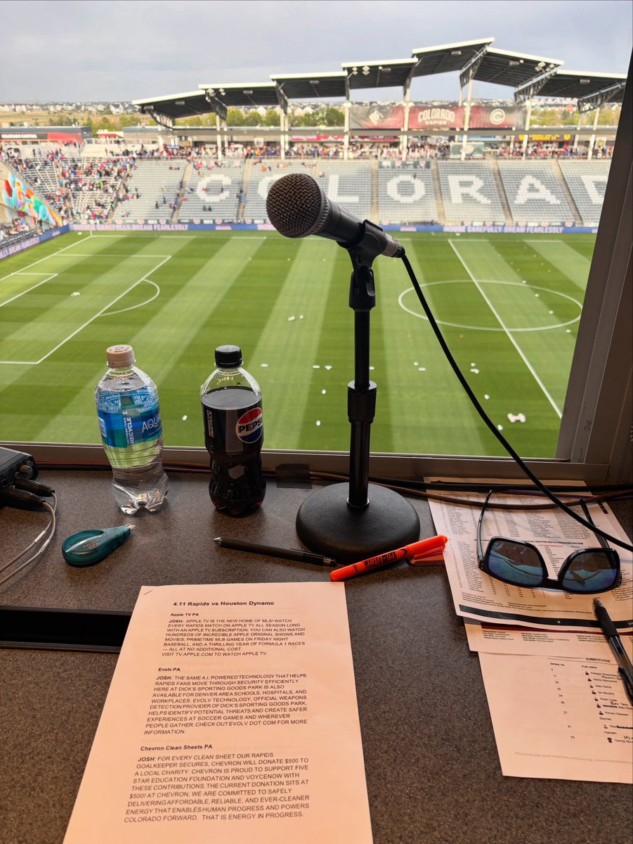 TheJoshHunter's tweet photo. A little rain, a little sunshine, and a whole lot of match‑day energy. Colorado weather doing its thing, but I’m here for it. @ColoradoRapids vs. @HoustonDynamo and feeling good about tonight. Gates open and fans making their way in. @OverTheMic https://t.co/QVly9gDGf5