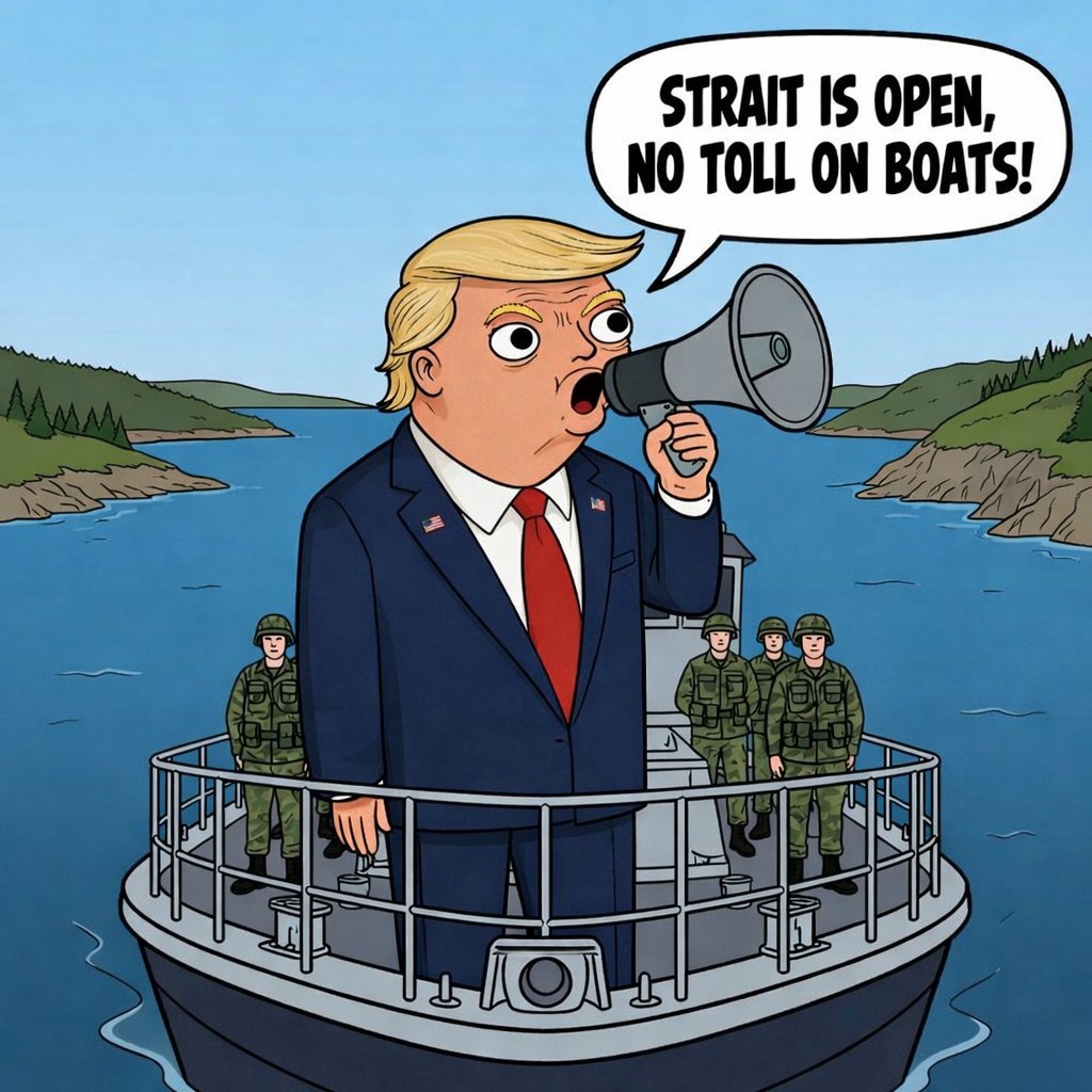 donaldpumpmemes's tweet photo. By the power of $tremp the Strait will open one way or the other https://t.co/0p4WSoVux0