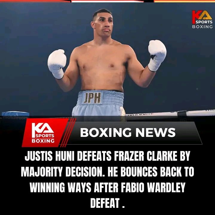 kazportz's tweet photo. Justis Huni edges Frazer Clarke by majority decision.
#kasportsboxing #boxingnews #worldboxing #boxingtraining #kboxtv #acetvboxing #boxeo #world #boxing #justishuni https://t.co/iFXC4bJw2o