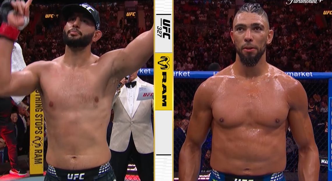 MMAUNCENSORED1's tweet image. Johnny Walker defeated Dominick Reyes via split decision #UFC327 #UFC #MMA