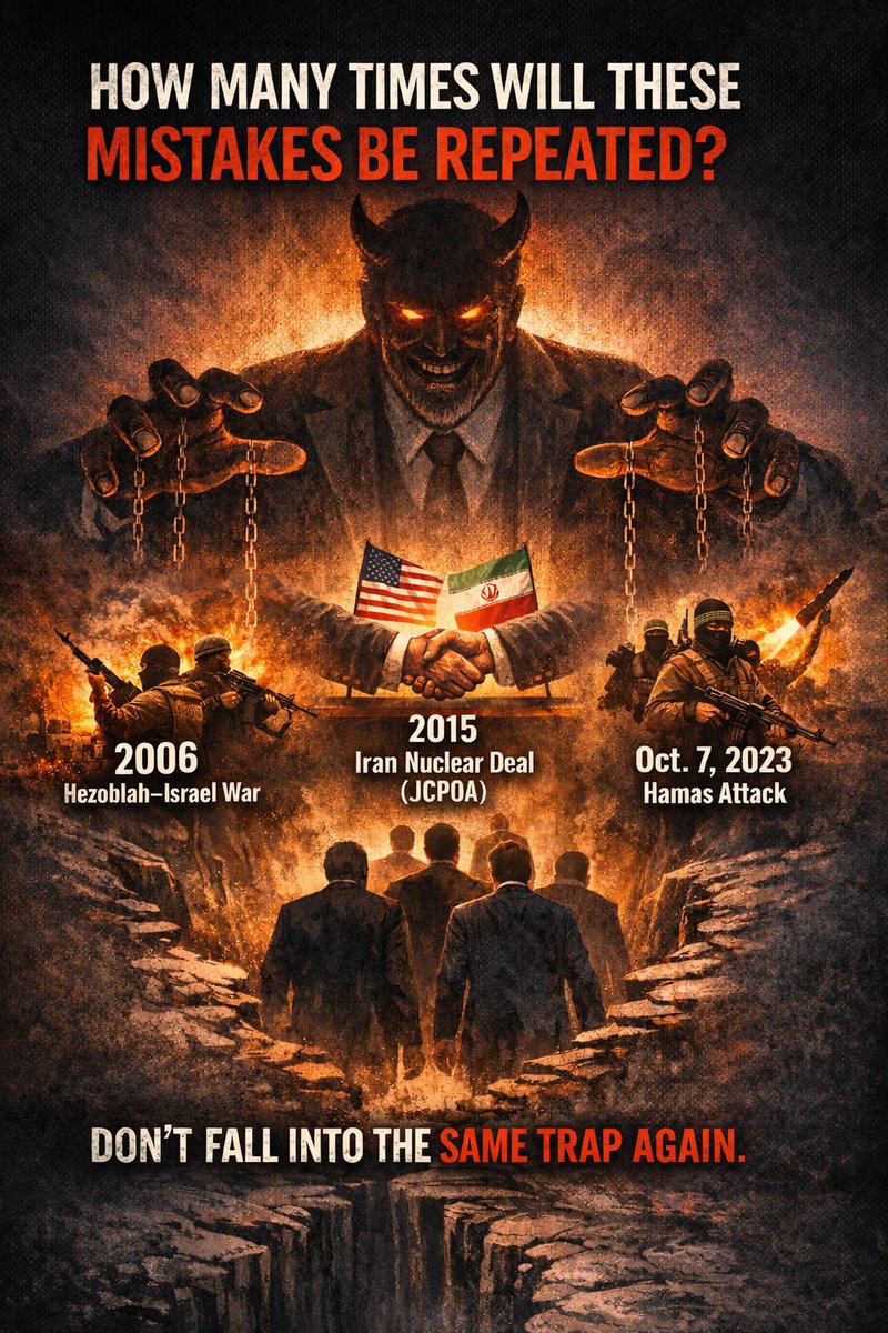 Siyamak_Noorin's tweet image. @JDVance 

How long will this “rally” continue? How much more time will you give this regime to recover and strengthen itself? How many times must the mistakes of 2006 (Hezbollah–Israel war), 2015 (JCPOA), and Oct. 7, 2023 (Hamas attack) be repeated?

A clear answer would be