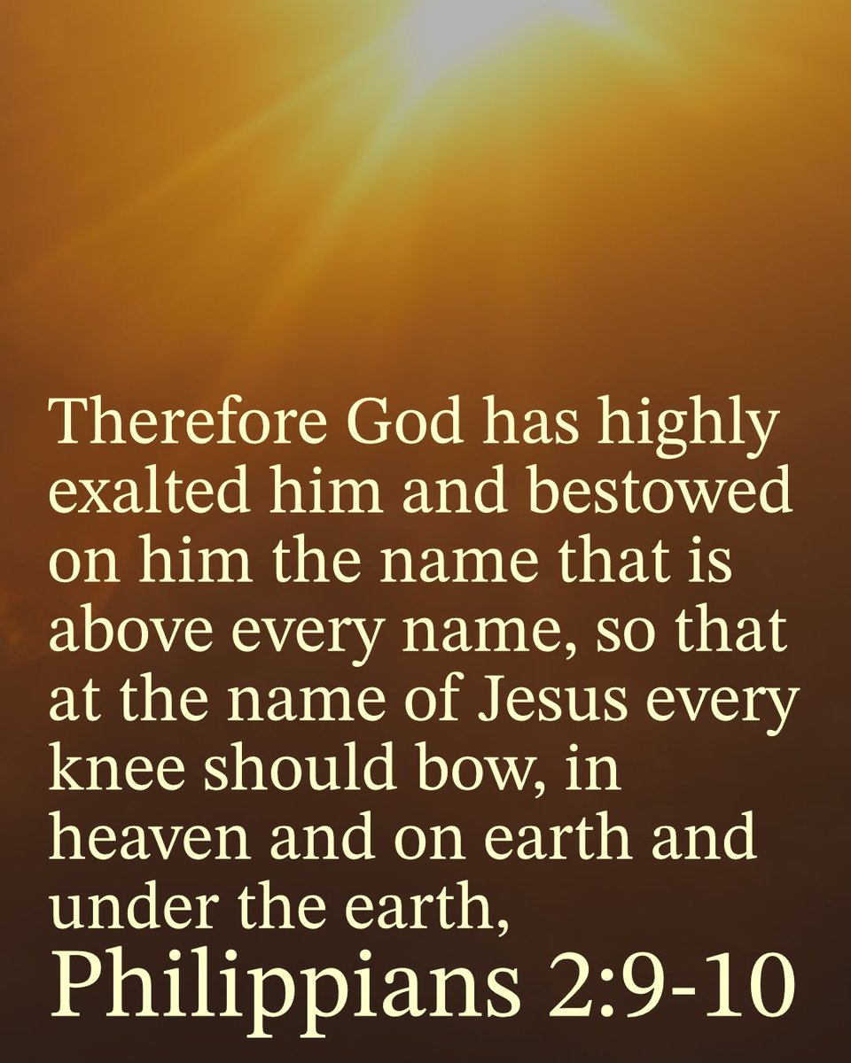 Read the Bible: Philippians 2:9-10 #bible #God #christian #Jesus

Bible verse to reflect on, inspiration faith quotes, Christian encouragement, popular verses about God, Jesus Christ gospel, Christians,