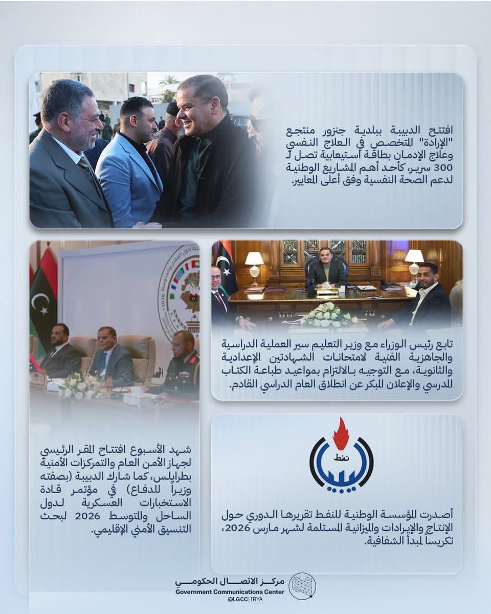 LgccLibya's tweet photo. #عناوين_الأسبوع - أبرز الأخبار و المتابعات الرسمية .

#مركز_الاتصال_الحكومي #LGCC #ليبيا https://t.co/VHhiRx3a9F