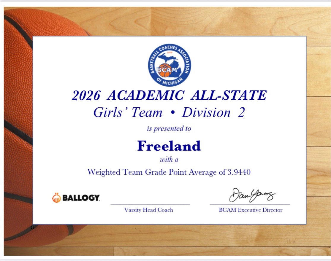 CoachShort___'s tweet photo. Your Lady Falcons get it done in the classroom and the court!! Let’s go!! 🤍🏀📝 @girlsFreelandbb https://t.co/ebWzWOenSG