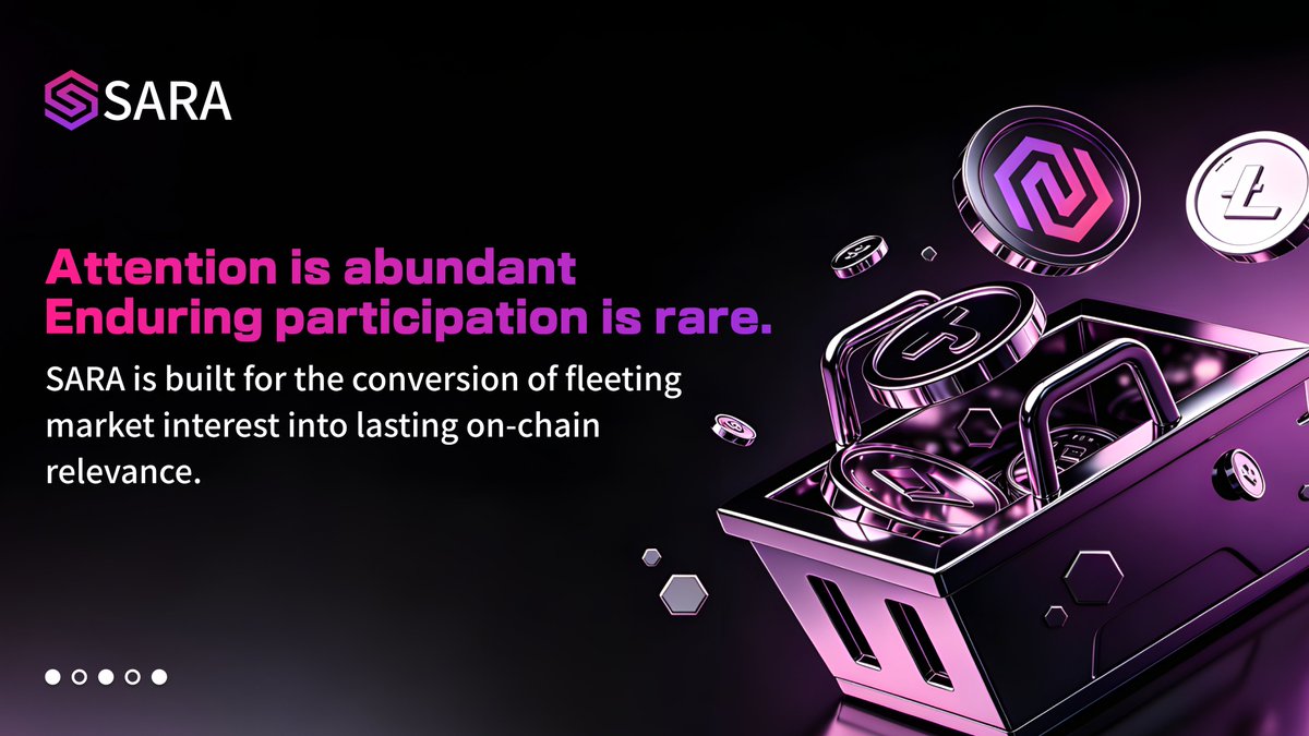 SARAai_baby's tweet image. This cycle has made one thing increasingly clear🔻

attention is abundant,
but durable participation remains scarce.👀

That gap may define the next layer of crypto infrastructure.

The projects that matter most may not be the ones that generate the loudest first impression,
but
