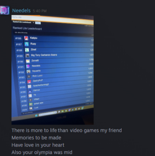 Needels_'s tweet photo. I was playing Slade in Rivals 2 ranked and had to leave since I forgot I had something to do. 

They added me on Steam afterwards and I decided to practice mindfulness 🧘 https://t.co/3FHvsEi8HU