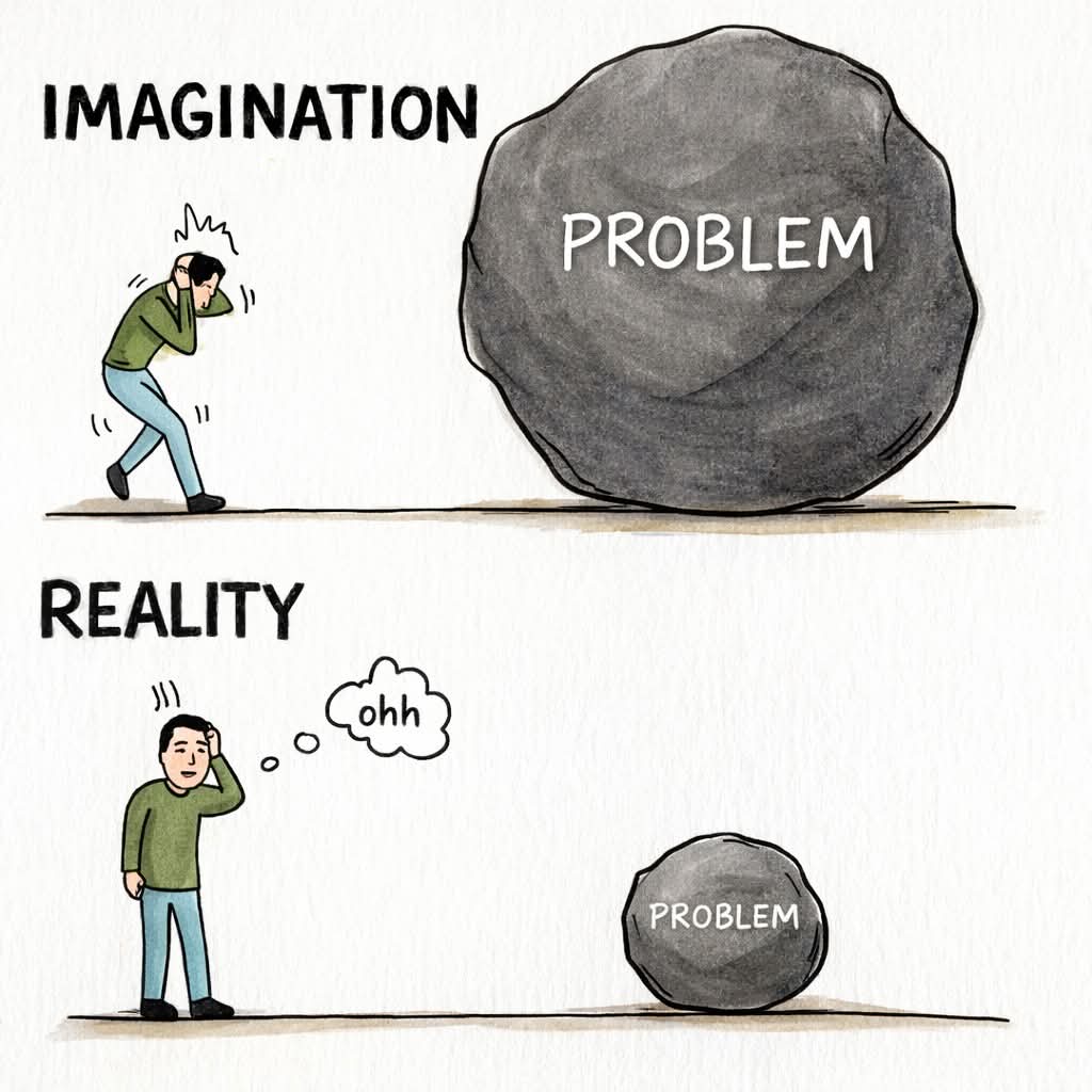 j_devireddy's tweet photo. Most problems are heavier in thought than they are in fact. https://t.co/rO2Bq15bFR