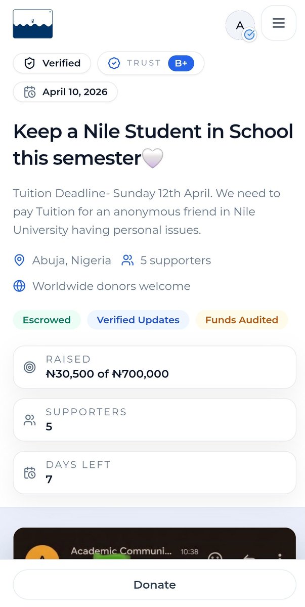 RefreeG's tweet photo. We have a campaign racking up donations by the minute, and we'd like to spotlight it here! Join Preye's race to keep her friend in school by funding her campaign on RefreeG!💙

https://t.co/eODTwkBPgt https://t.co/XirXIxZ6nR