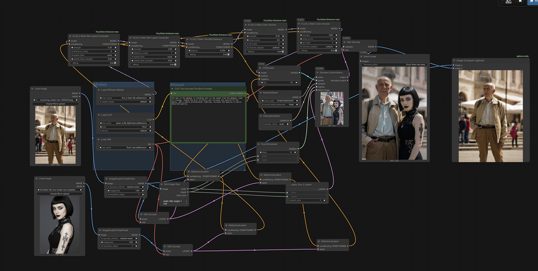 aiaicreate's tweet image. ComfyUI向け「Color Anchor Node Flux2Klein」公開。Flux2Kleinの参照latent使用時のカラーシフト問題を解決する新ノード。サンプリング中の色ずれをDCオフセットのみ修正し、構造やテクスチャは維持。短いステップ数でも安定動作で、問題解決への期待高まる。

#StableDiffusion
#ComfyUIノード