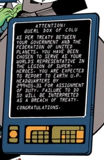Brainiac 5’s summons in Legionnaires #0 (1993)