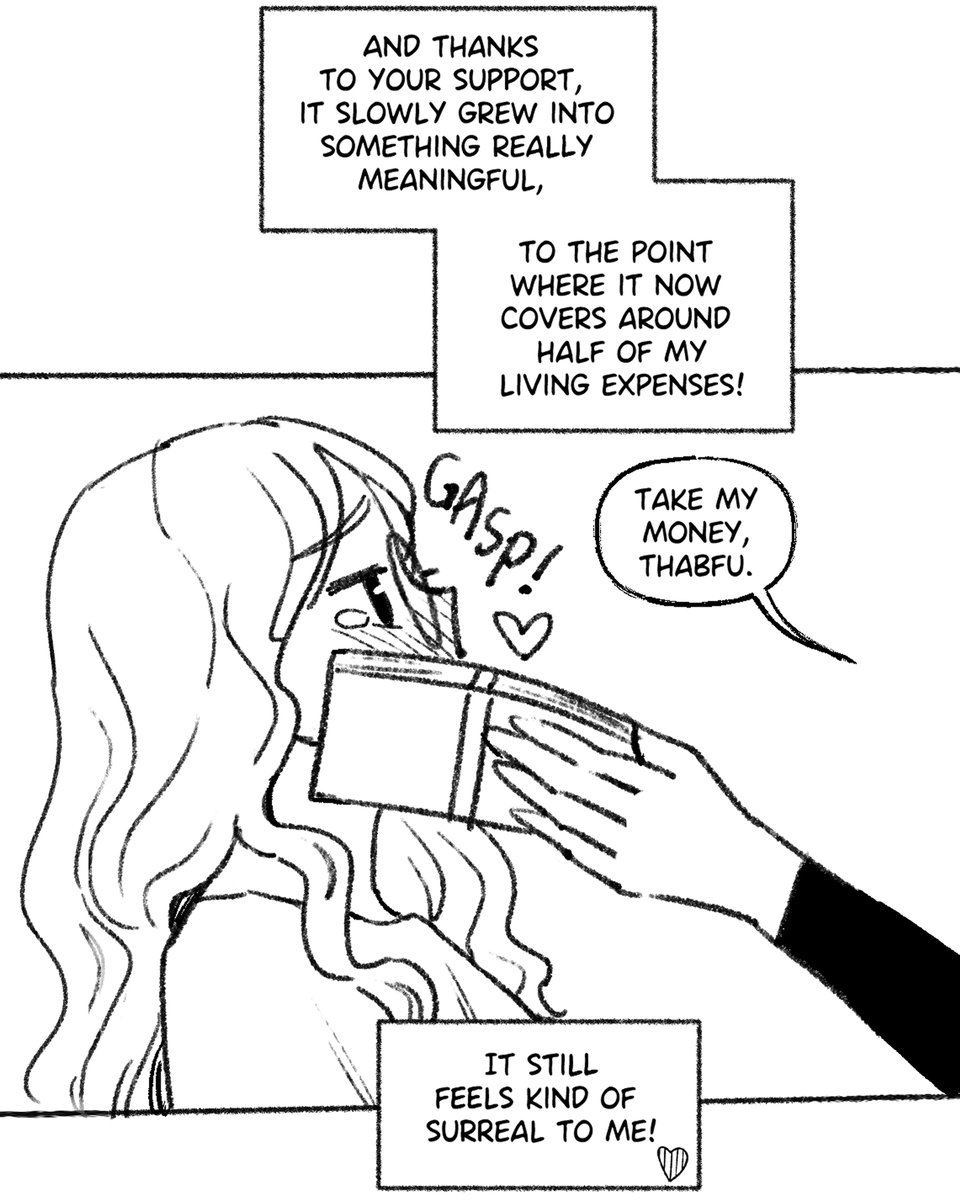 Thabfu's tweet photo. The indie comic artist life might not be all peaceful but I learned so much along the way &amp; met so many great people who played a big role in helping me be where I am today (you will all recognize yourself🥹). I will keep going and releasing episodes until my last breath!!
(1/3) https://t.co/7kPpBmEzUj