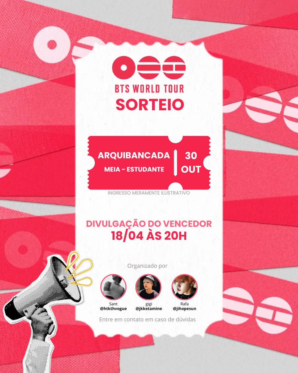 Rafa⁷ 🪲 SORTEIO INGRESSO BTS 🎟️💜 tweet media