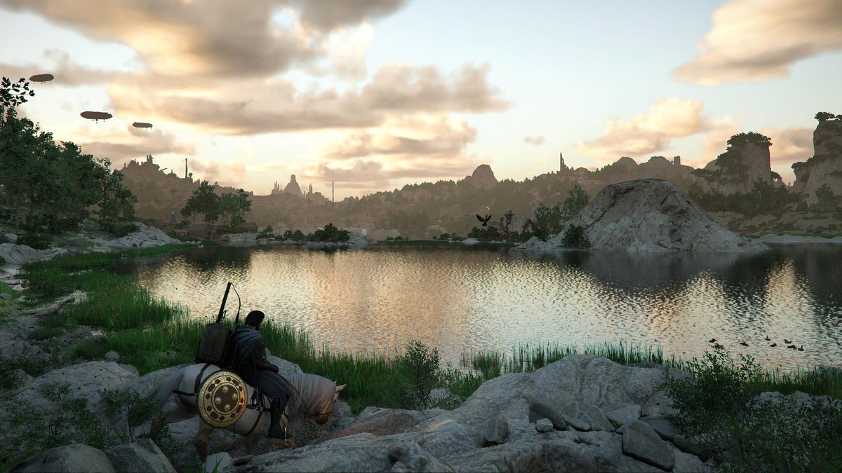 おはようございます！

今日はアビスギア欲しい〜と思って動き出すんだけど、綺麗な景色につい寄り道してしまう✨
#紅の砂漠
#CRIMSONDESERT