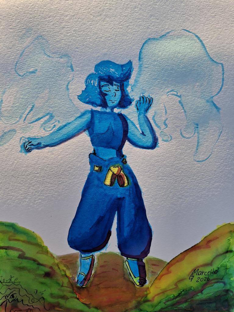 Meu primeiro desenho com aquarela 🥹💙
#StevenUniverse