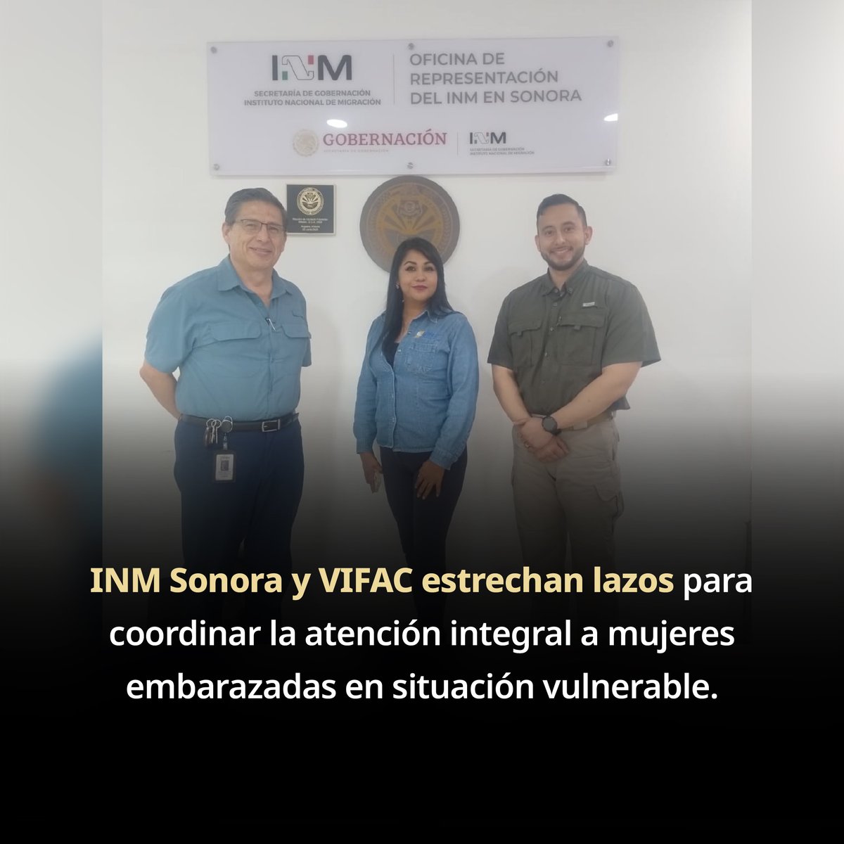 INAMI_mx's tweet photo. #INMSonora fortalece alianzas para brindar atención humanitaria con perspectiva de género. Se sostuvo un acercamiento con la organización Vida y Familia A.C. (VIFAC), institución con más de dos décadas de trayectoria en el acompañamiento integral a mujeres embarazadas en situación de vulnerabilidad. 🤝🤰

Durante el encuentro, representantes de #VIFAC informaron sobre el modelo de atención, la infraestructura y la experiencia operativa que brindan. Al conocer de cerca el trabajo, se estableció una sinergia para dar un servicio especializado y humano para este sector de la población en contexto de movilidad.

Con estas acciones, el #INM refrenda su compromiso de trabajar de manera conjunta con la sociedad civil para garantizar un trato digno, protección y pleno respeto a los derechos humanos. 🇲🇽