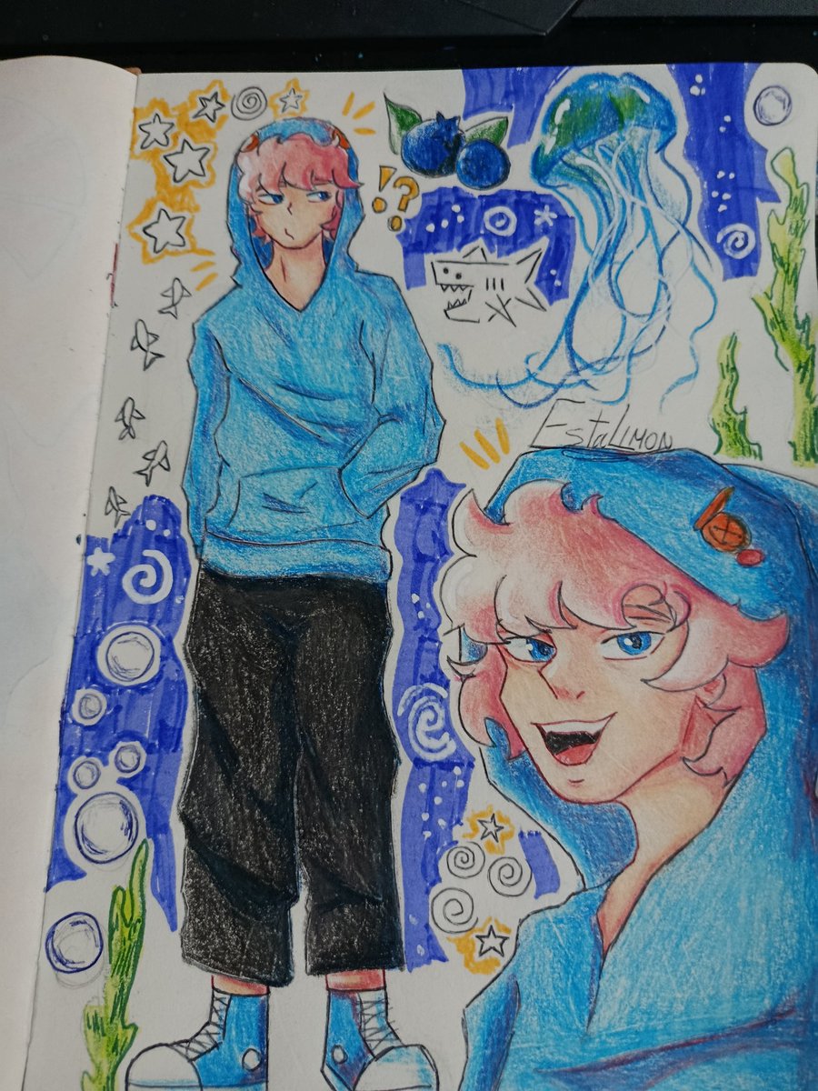 XanderLimon's tweet photo. Dibujito de @obsessionTwitch ueueu me gusta poder usar colores frios :D
#Fanart #Dibujo #TradicionalArt https://t.co/5lbpLntnO7