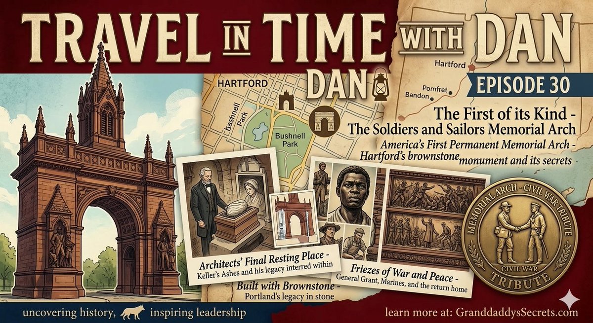Did you know America’s FIRST permanent memorial arch is in Hartford, CT? 🏛️

Episode 30 of #TravelInTime explores the Soldiers and Sailors Memorial Arch.

Hidden History: The architect is actually interred inside the tower! 
youtube.com/watch?v=I2BH1F…

#History #Leadership #Travel