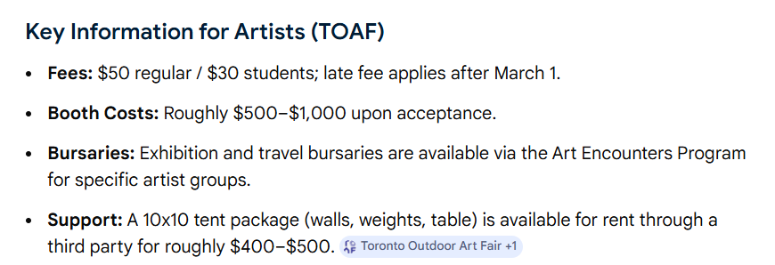 KAF_KellyAF's tweet image. I was thinking about getting a booth at an art fair here in Toronto and HOLY CRAP...it's expensive! 
I'm too late for 2026, but MAYBE 2027? I have so many paintings that I need to sell! 
#Toronto #artistsontwitter