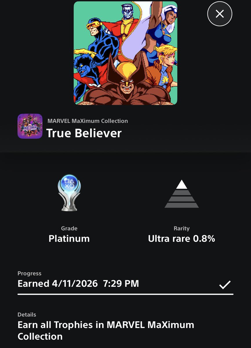 OldRenGaming's tweet photo. Platinum #144, Marvel MaXimum Collection. 
Besides X-Men and Captain America and The Avengers arcade games, the rest of the games are straight terrible… I’m shocked I actually got the platinum, this was an experience….
#xmenstillthegoat #marvel #PS5 #trophyhunting https://t.co/t6YVFczWa4