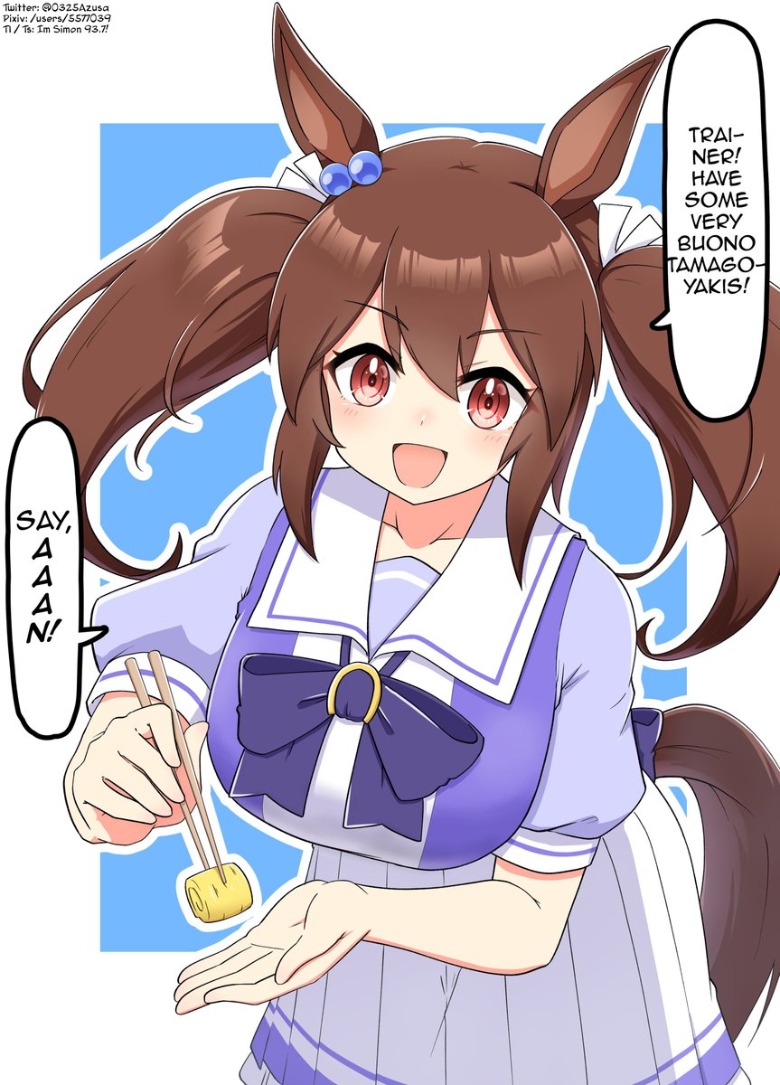 simonrojas937's tweet image. English Translation 英訳版です。
Hishi Akebono request
Buonooooo!
By @0325Azusa
#umamusume #UmaTranslations #ウマ娘 #ウマ娘英訳