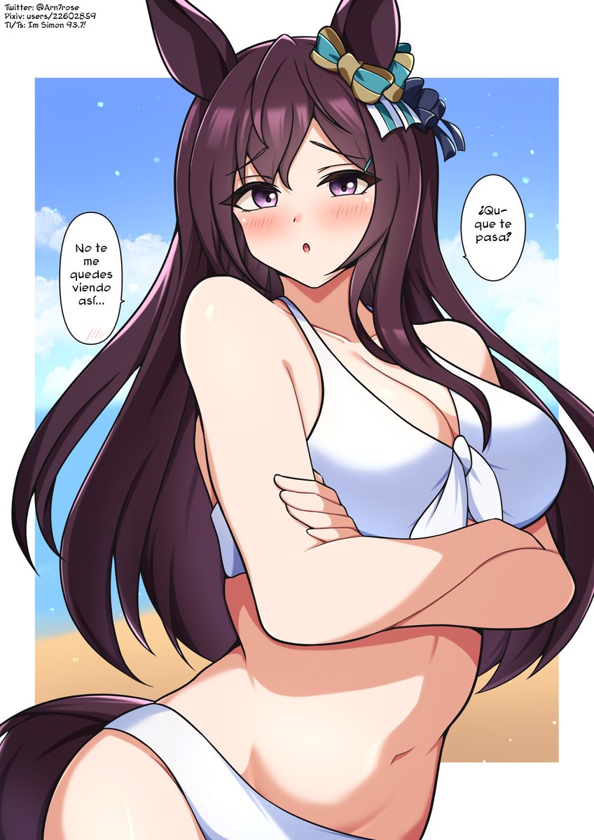 simonrojas937's tweet image. Traducción al Español スペイン訳版です。
Artista: “Hoy hubo re-calor, así que aquí tienen un repost de Dober en traje de baño”
Por  @Arn7rose
#umamusume #UmaTranslations #ウマ娘